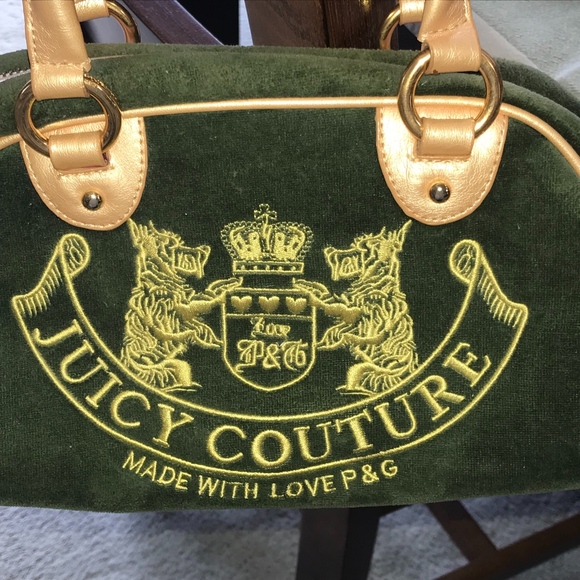 Juicy Couture Handbags - Juicy Couture Green Purse w/Rose-Gold Leather